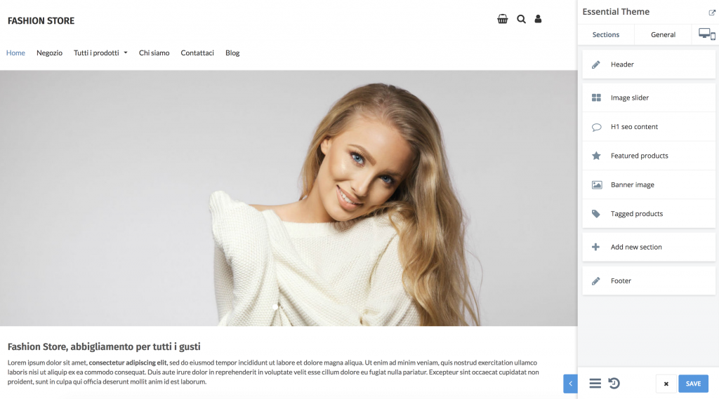 Interfaccia config temi v2